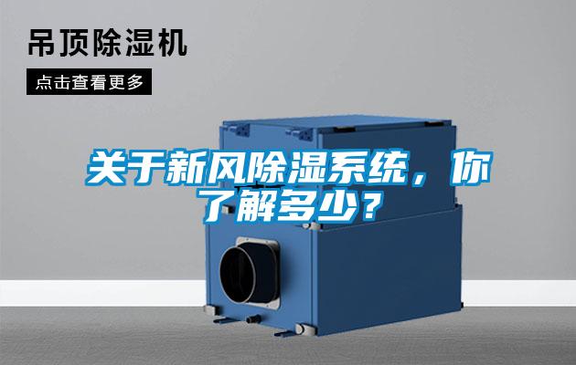 關于新風除濕系統，你了解多少？