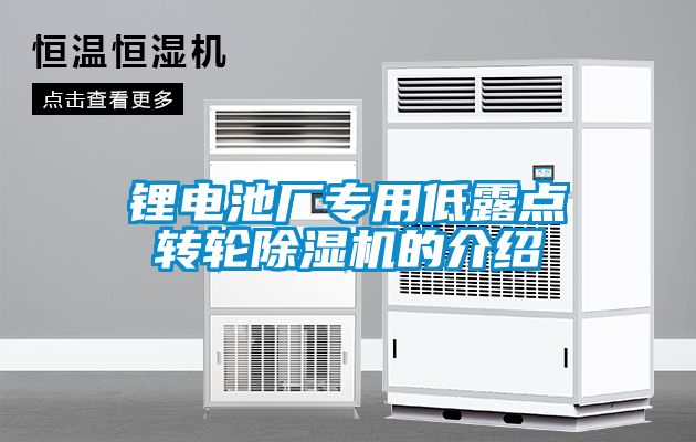 鋰電池廠專用低露點轉輪除濕機的介紹